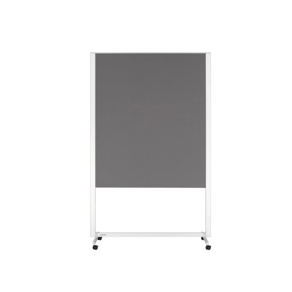 Oboustranná mobilní plstěná textilní tabule 150x120 cm, PROFESSIONAL, šedá