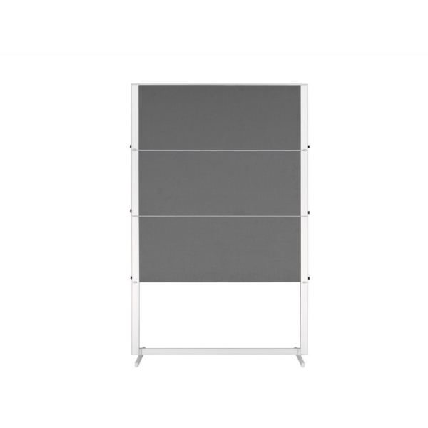 Oboustranná skládací plstěná textilní tabule 150x120 cm, PROFESSIONAL, šedá