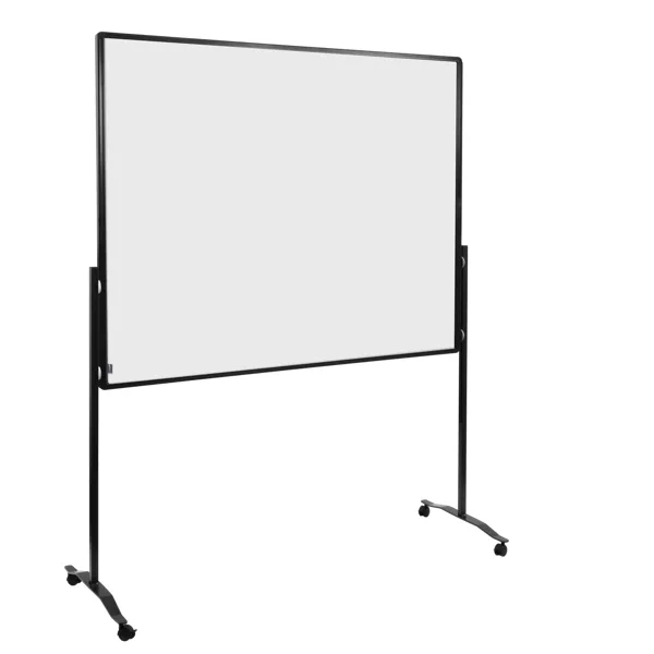 Oboustranný mobilní pěnový paraván / nástěnka 150x120 cm, PREMIUM PLUS, bílý