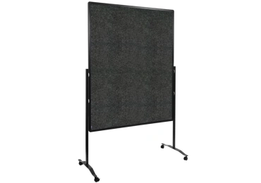 Oboustranný mobilní textilní paraván / nástěnka 150x120 cm, PREMIUM PLUS, antracitový