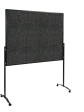 Oboustranný mobilní textilní paraván / nástěnka 150x120 cm, PREMIUM PLUS, antracitový