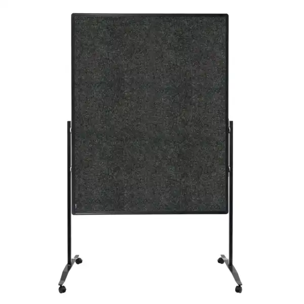 Oboustranný mobilní textilní paraván / nástěnka 150x120 cm, PREMIUM PLUS, antracitový