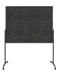 Oboustranný mobilní textilní paraván / nástěnka 150x120 cm, PREMIUM PLUS, antracitový