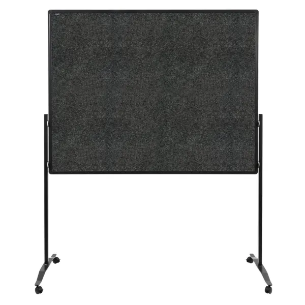 Oboustranný mobilní textilní paraván / nástěnka 150x120 cm, PREMIUM PLUS, antracitový