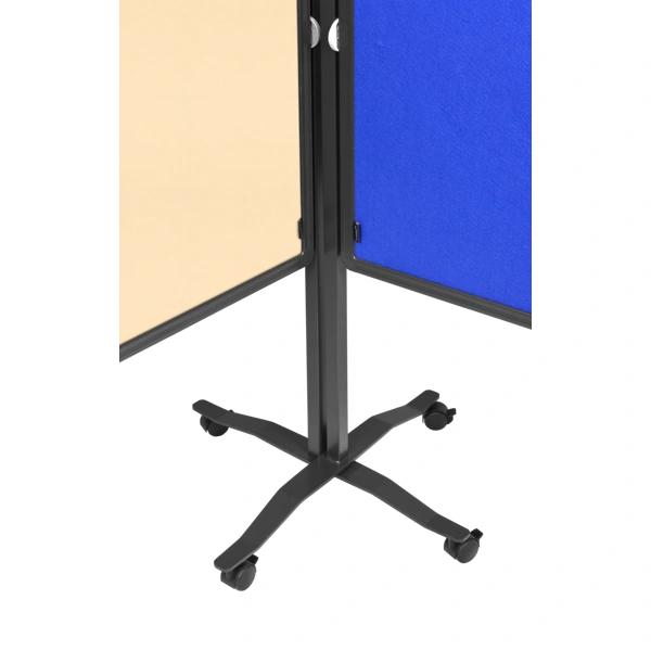 Oboustranný mobilní textilní paraván / nástěnka 150x120 cm, PREMIUM PLUS, béžový