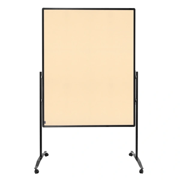 Oboustranný mobilní textilní paraván / nástěnka 150x120 cm, PREMIUM PLUS, béžový