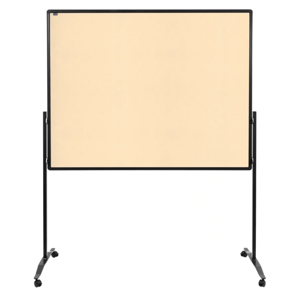 Oboustranný mobilní textilní paraván / nástěnka 150x120 cm, PREMIUM PLUS, béžový