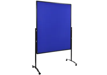 Oboustranný mobilní textilní paraván / nástěnka 150x120 cm, PREMIUM PLUS, modrý