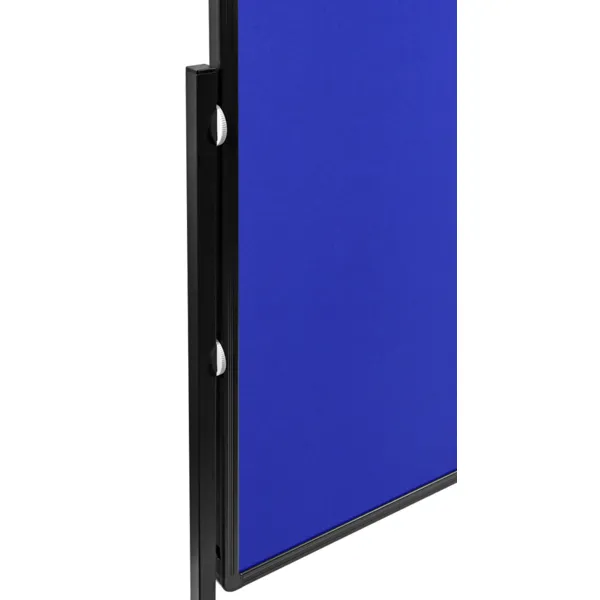 Oboustranný mobilní textilní paraván / nástěnka 150x120 cm, PREMIUM PLUS, modrý