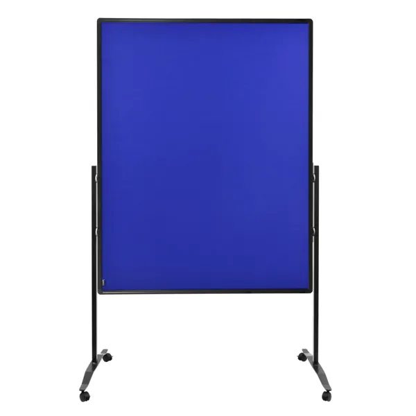 Oboustranný mobilní textilní paraván / nástěnka 150x120 cm, PREMIUM PLUS, modrý