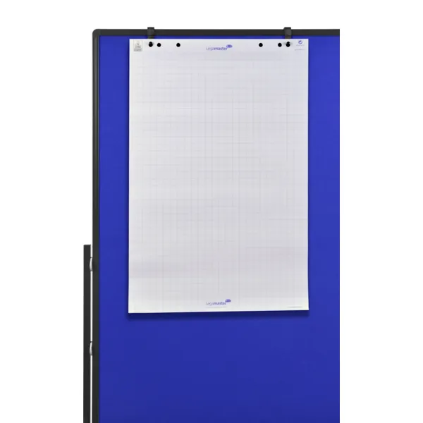 Oboustranný mobilní textilní paraván / nástěnka 150x120 cm, PREMIUM PLUS, modrý