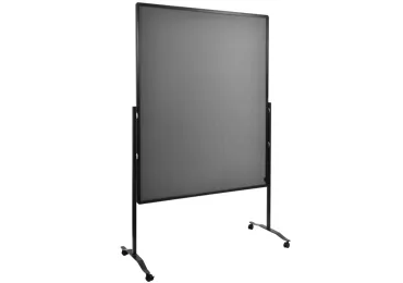 Oboustranný mobilní textilní paraván / nástěnka 150x120 cm, PREMIUM PLUS, šedý