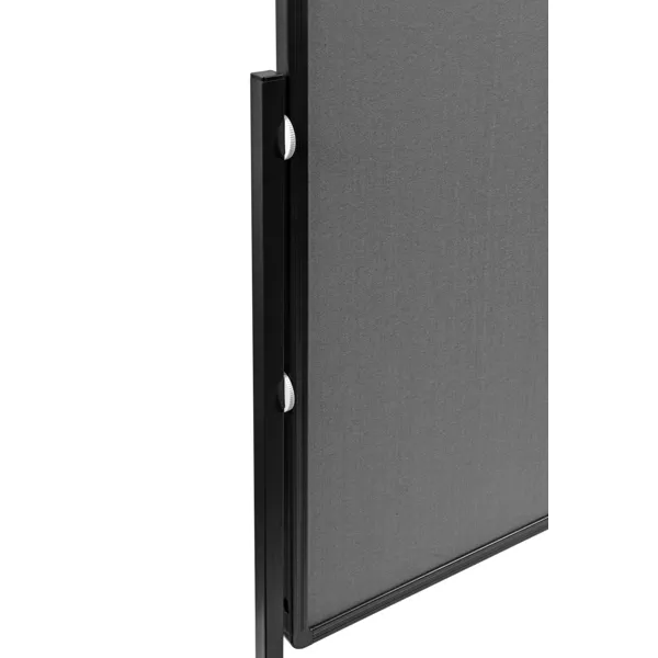 Oboustranný mobilní textilní paraván / nástěnka 150x120 cm, PREMIUM PLUS, šedý