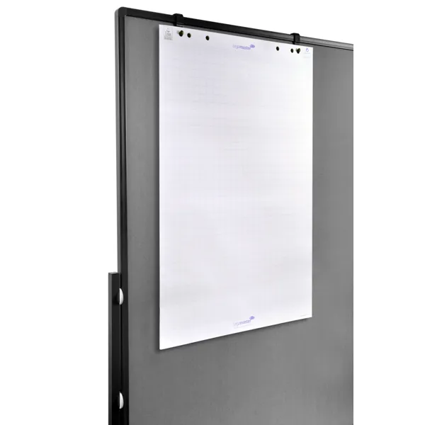 Oboustranný mobilní textilní paraván / nástěnka 150x120 cm, PREMIUM PLUS, šedý