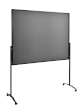 Oboustranný mobilní textilní paraván / nástěnka 150x120 cm, PREMIUM PLUS, šedý