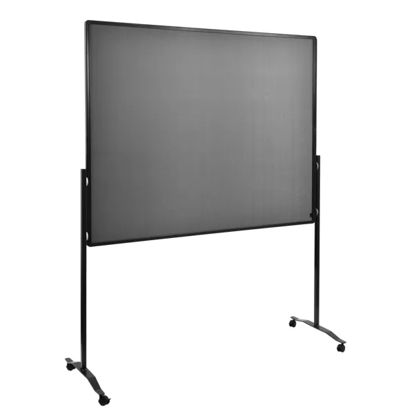 Oboustranný mobilní textilní paraván / nástěnka 150x120 cm, PREMIUM PLUS, šedý