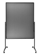 Oboustranný mobilní textilní paraván / nástěnka 150x120 cm, PREMIUM PLUS, šedý