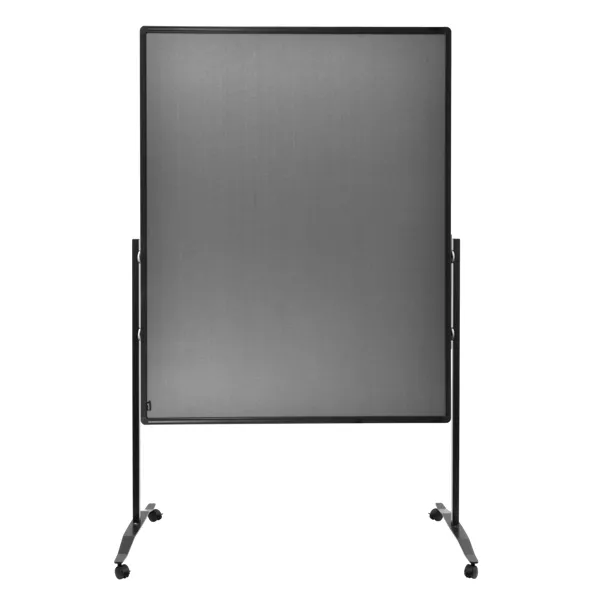 Oboustranný mobilní textilní paraván / nástěnka 150x120 cm, PREMIUM PLUS, šedý
