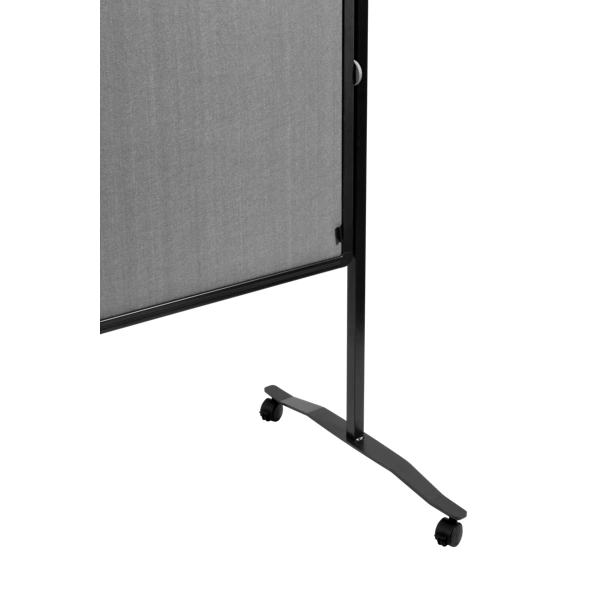 Oboustranný mobilní textilní paraván / nástěnka 150x120 cm, PREMIUM PLUS, šedý