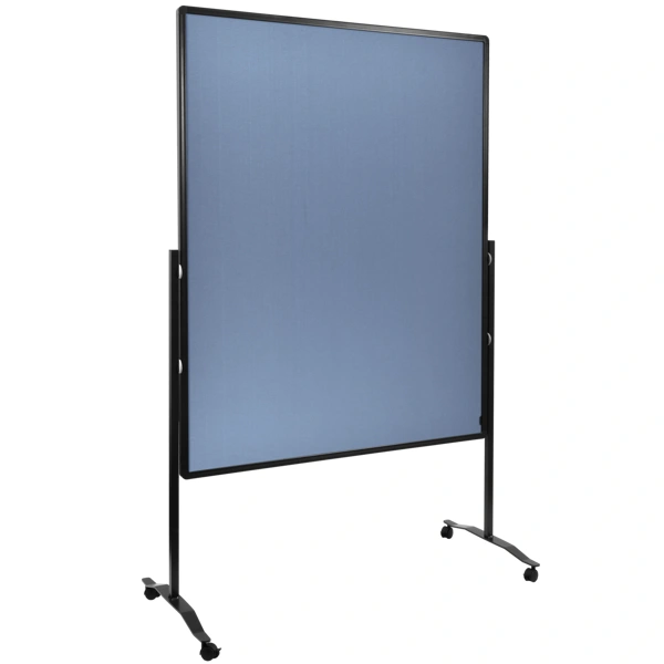 Oboustranný mobilní textilní paraván / nástěnka 150x120 cm, PREMIUM PLUS, světle modrý