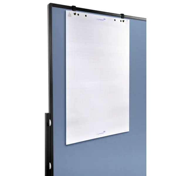Oboustranný mobilní textilní paraván / nástěnka 150x120 cm, PREMIUM PLUS, světle modrý