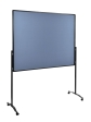 Oboustranný mobilní textilní paraván / nástěnka 150x120 cm, PREMIUM PLUS, světle modrý