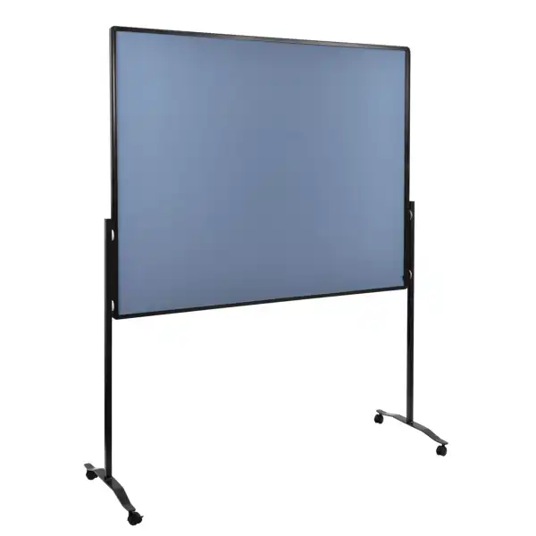 Oboustranný mobilní textilní paraván / nástěnka 150x120 cm, PREMIUM PLUS, světle modrý