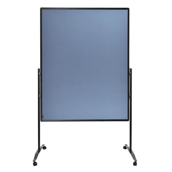 Oboustranný mobilní textilní paraván / nástěnka 150x120 cm, PREMIUM PLUS, světle modrý