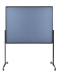 Oboustranný mobilní textilní paraván / nástěnka 150x120 cm, PREMIUM PLUS, světle modrý