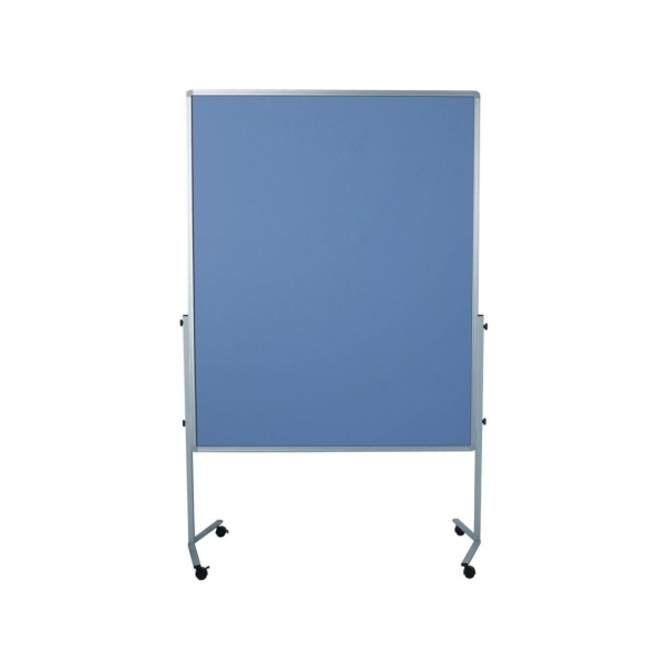 Oboustranný mobilní textilní paraván / nástěnka 150x120 cm, PREMIUM, světle modrý