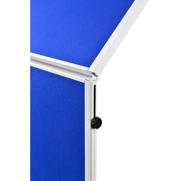 Oboustranný textilní skládací paraván / nástěnka 150x120 cm, ECONOMY, modrý