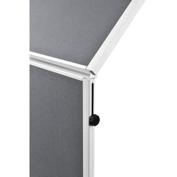 Oboustranný textilní skládací paraván / nástěnka 150x120 cm, ECONOMY, šedý