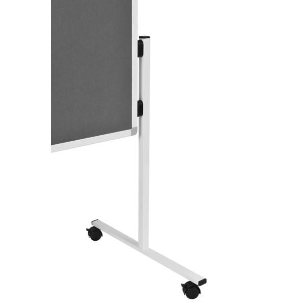 Oboustranný textilní skládací paraván / nástěnka 150x120 cm, ECONOMY, šedý