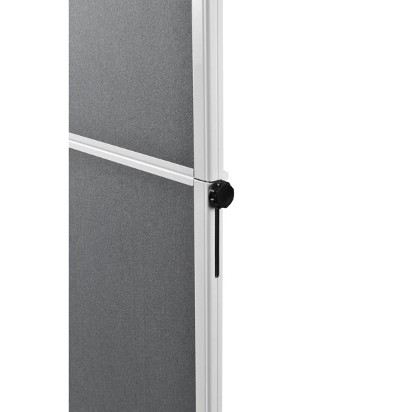 Oboustranný textilní skládací paraván / nástěnka 150x120 cm, ECONOMY, šedý