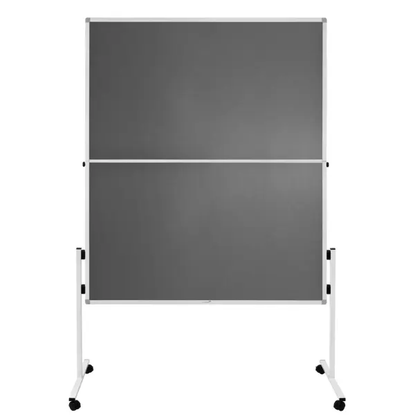 Oboustranný textilní skládací paraván / nástěnka 150x120 cm, ECONOMY, šedý