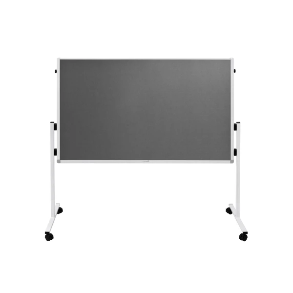 Oboustranný textilní skládací paraván / nástěnka 150x120 cm, ECONOMY, šedý