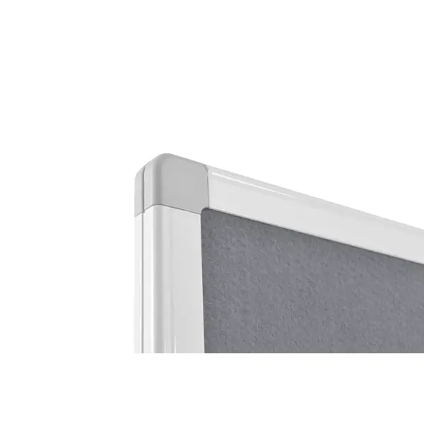 Oboustranný textilní skládací paraván / nástěnka 150x120 cm, ECONOMY, šedý