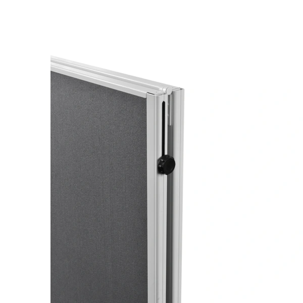 Oboustranný textilní skládací paraván / nástěnka 150x120 cm, ECONOMY, šedý