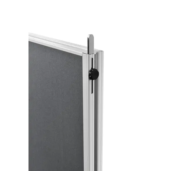 Oboustranný textilní skládací paraván / nástěnka 150x120 cm, ECONOMY, šedý