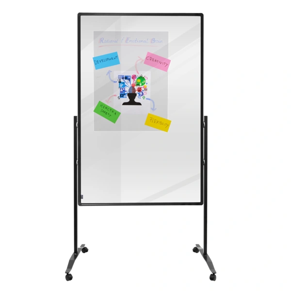Ochranná mobilní dělící stěna PREMIUM PLUS 150 x 100 cm, průhledná