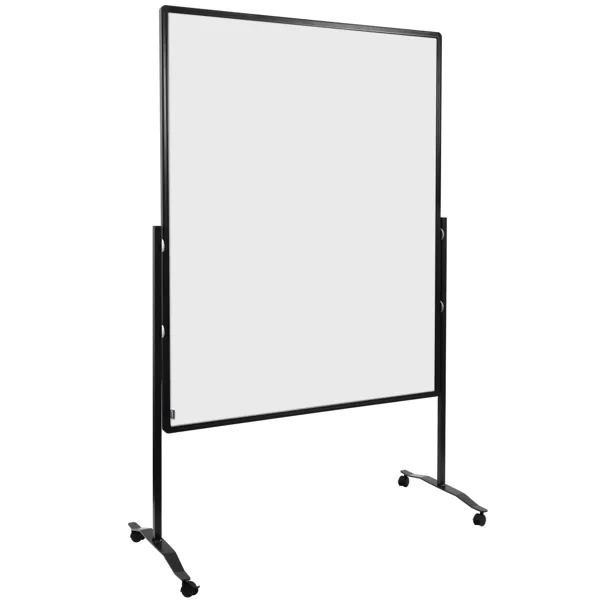 Ochranná mobilní dělící stěna PREMIUM PLUS 150 x 120 cm, keramická bílá tabule