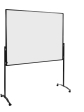 Ochranná mobilní dělící stěna PREMIUM PLUS 150 x 120 cm, keramická bílá tabule