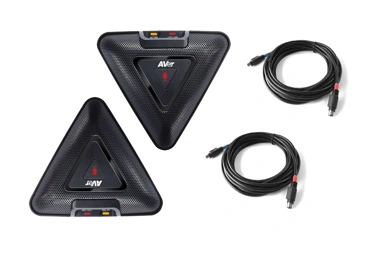 Pár přídavných mikrofonů pro videkonference AVer