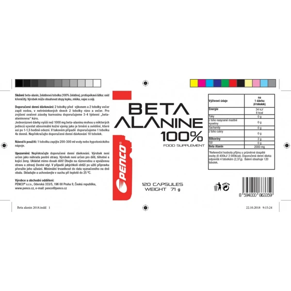 PENCO Aminokyseliny BETA ALANINE - 120 tobolek