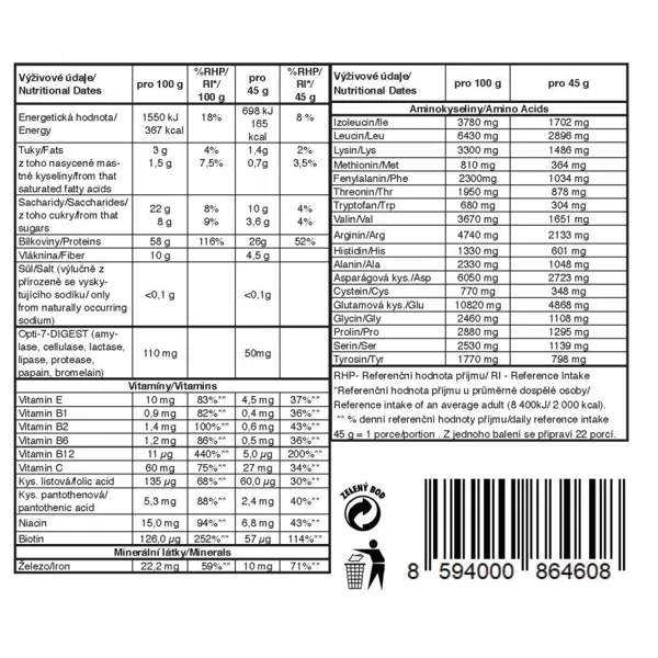 PENCO Proteinový nápoj GREEN PROTEIN - tmavá čokoláda - 1000 g