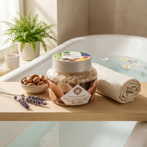 Perlé Cukrový peeling s arganovým olejem 200 g