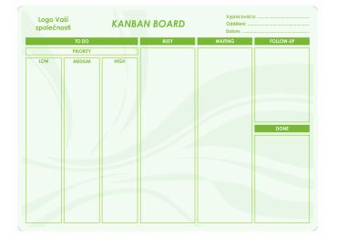 Plánovací tabule KANBAN 120x90 cm bez rámu