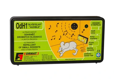 Plašič kun a myší OdH1 slyšitelný s bateriemi, 100m2