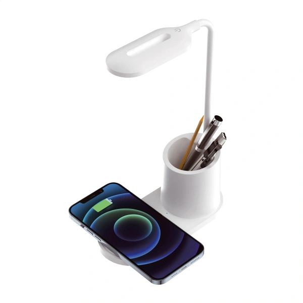 Platinet PDL1930W stolní LED lampa 3W stmívatelná, bezdrátové nabíjení, bílá