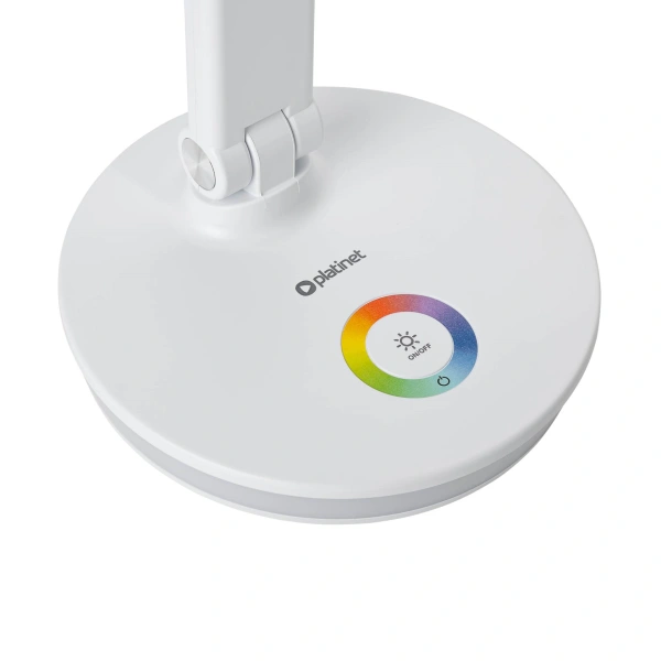 Platinet PDL400RGBW stolní LED lampa 12W stmívatelná, dotykové ovládání, USB port, bílá